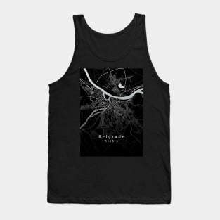 Belgrade Serbia City Map dark Tank Top